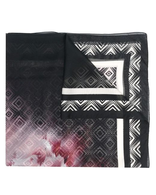 Alberta Ferretti Black Geometric-Print Silk Scarf