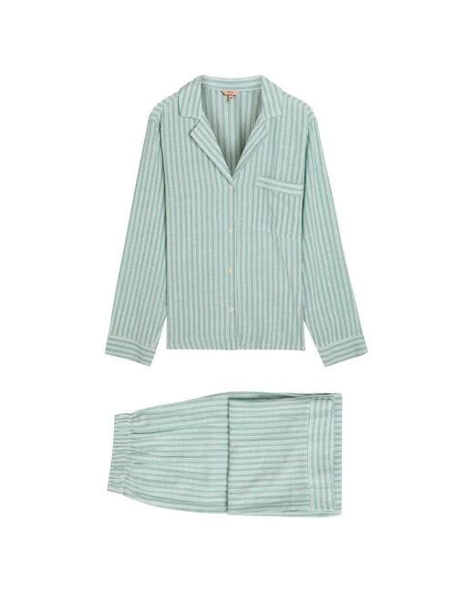 Eberjey Blue Nautico Striped Cotton Pajamas