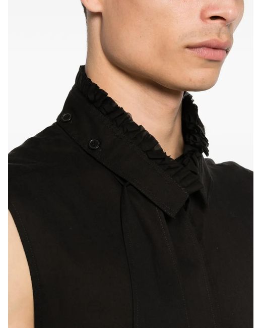 Yohji Yamamoto Black Pussy-Bow Sleeveless Top for men