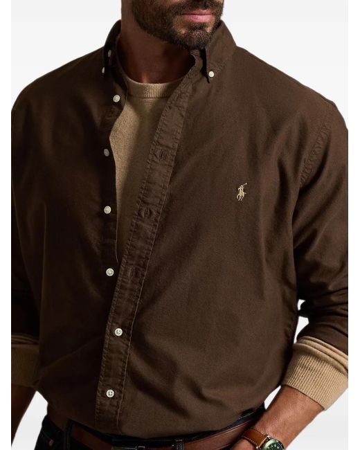 Polo Ralph Lauren Brown Garment-Dyed Oxford Shirt for men