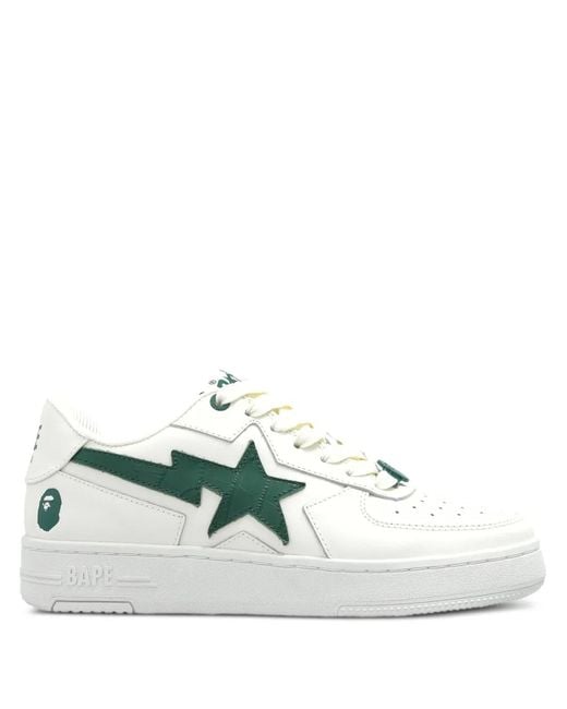 A Bathing Ape White Leather Sneakers