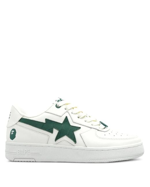 A Bathing Ape White Leather Sneakers