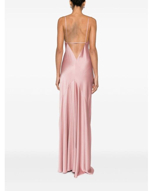 Victoria Beckham Pink Rückenfreies Abendkleid aus Satin