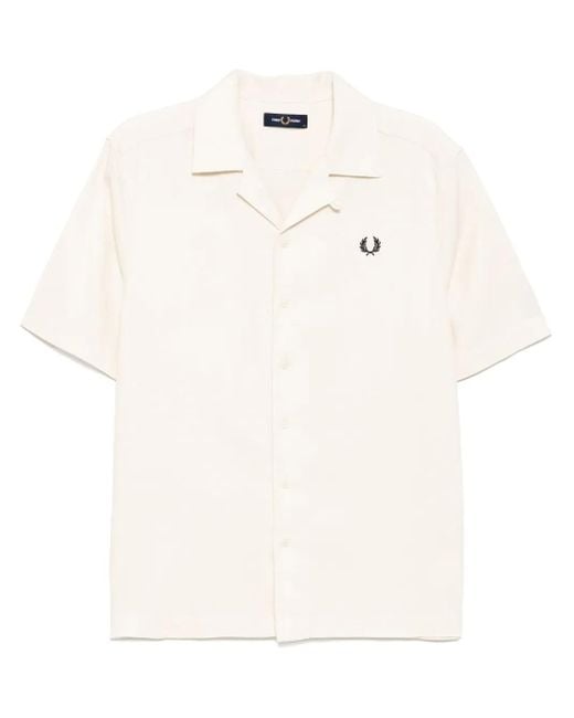 メンズ Fred Perry ピケ シャツ White