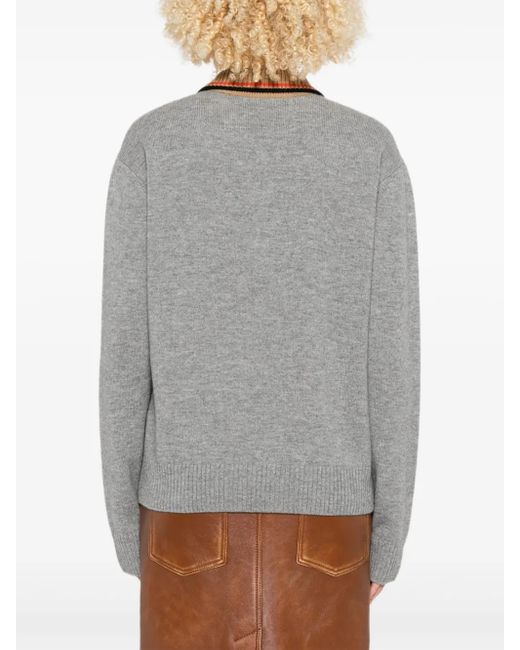 N°21 Gray Buttoned Wool Sweater