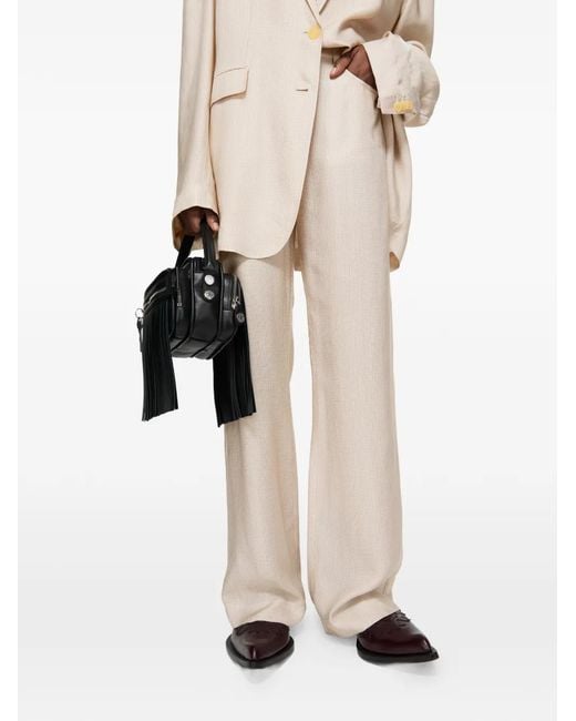 Acne White Patterned Trousers