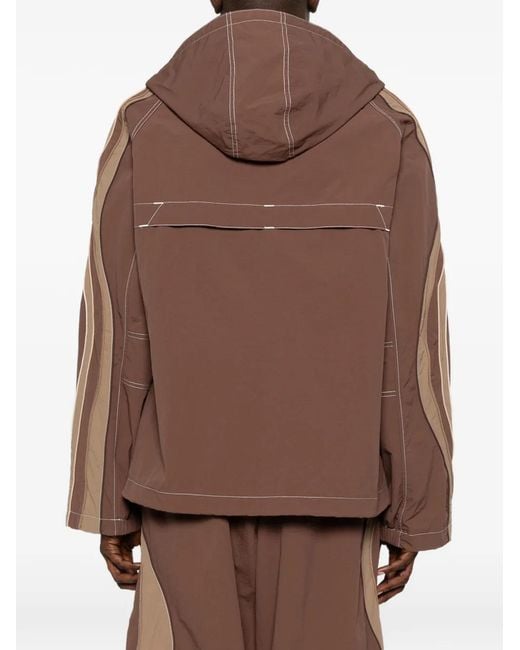 ERL Brown Hooded Panelled Jacket