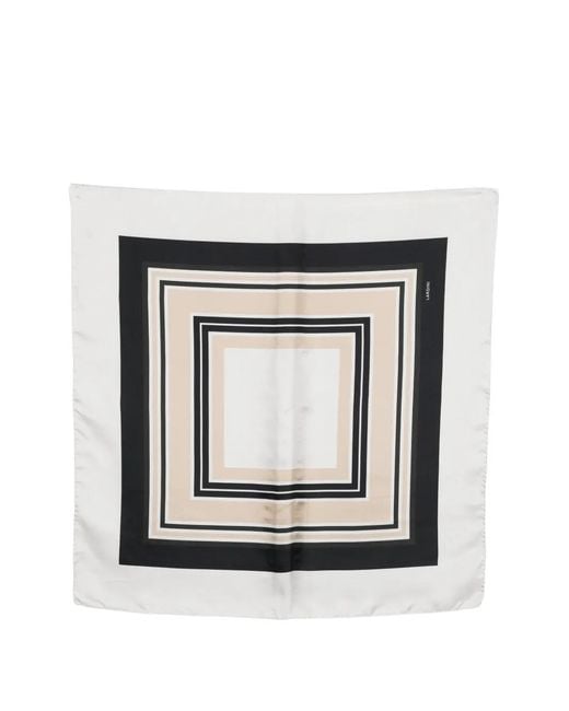 Lardini Black Square Print Scarf for men