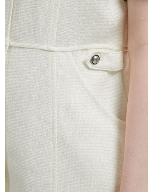 B+ AB White Contrast-trimmed Short-sleeve Minidress