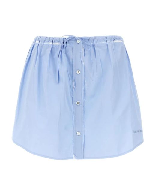 Minijupe À Lien De Resserrage Miu Miu en coloris Blue