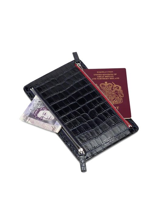 Smythson Blue Multi-Zip Case