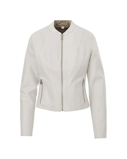 Lamarque White Chapin Reversible Leather Jacket