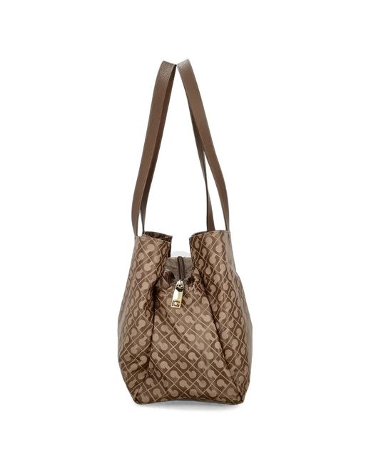 Gherardini Brown Medium Monogram-Pattern Tote Bag