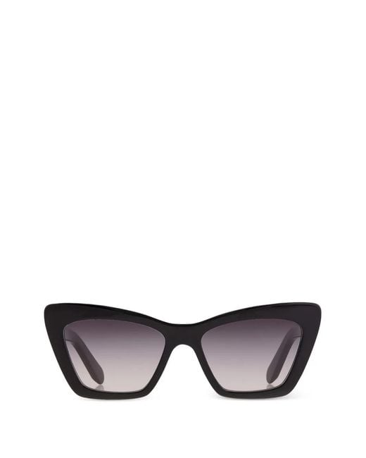 Ferragamo Eyewear Black Gancini-Pattern Cat-Eye Sunglasses
