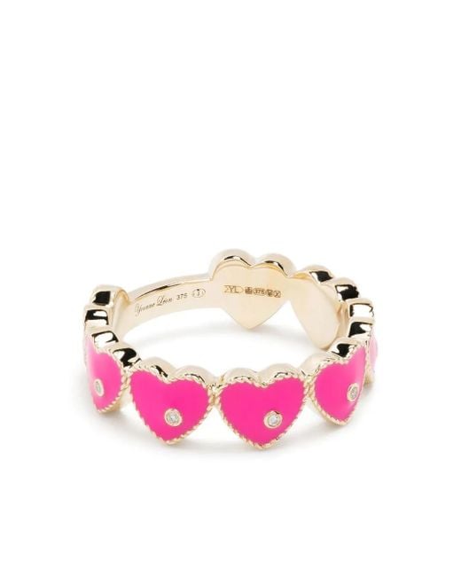 Yvonne Léon Pink 9Kt Alliance Heart Ring