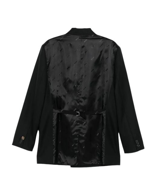 Moschino Black Double-Breasted Acetate Jacket for men