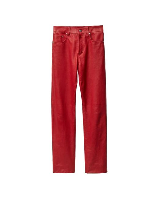 Versace Red Leather Pants