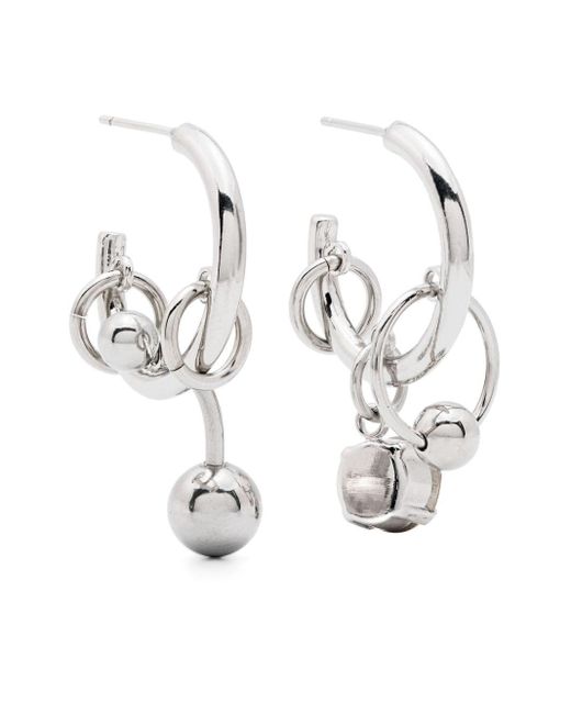 Justine Clenquet White Sally Piercings-detailed Earrings