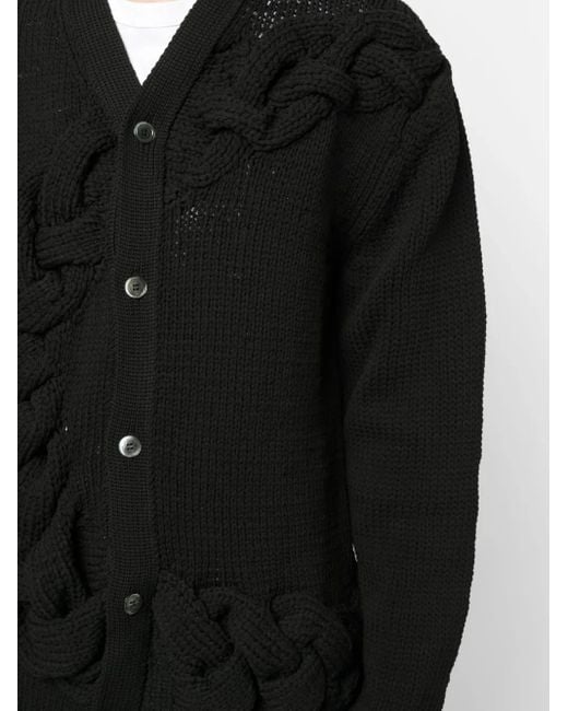 Cardigan Con Scollo A V di Comme des Garçons in Black da Uomo