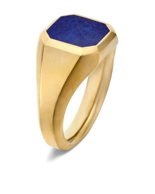 David Yurman Blue 18Kt Streamline Lapis Lazuli Signet Ring (14Mm) for men