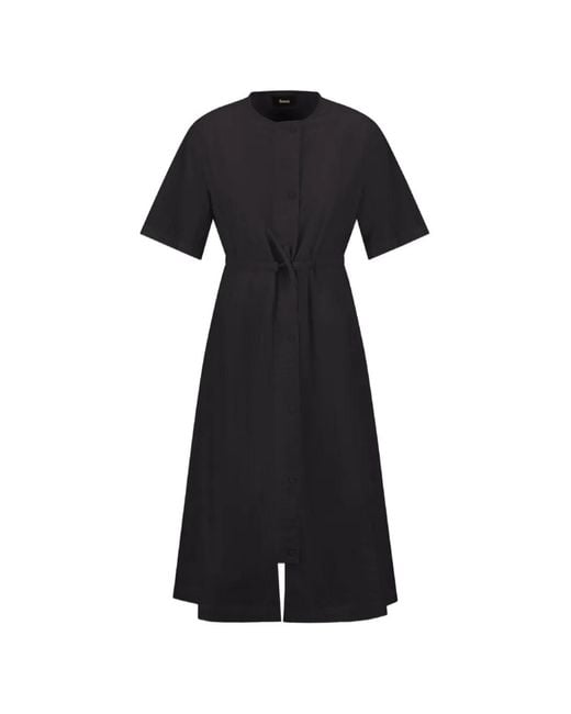 Laminar Black Crinkle Drawstring Dress
