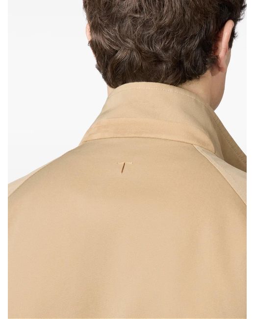 Tod's Natural High-Neck Gabardine Trench Coat for men