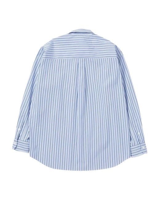 Neighborhood Blue Stripe-Pattern Embroidered Shirt for men