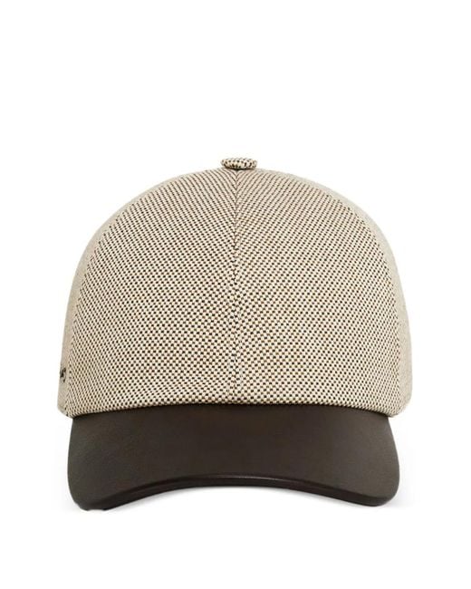 Ferragamo Natural Casquette À Visière En Cuir for men