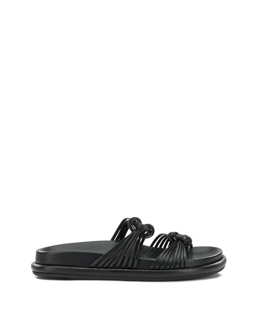 Santoni Black Knotted Multi-Strap Sandals