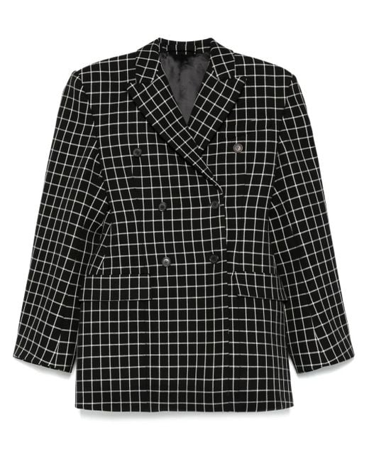 Wardrobe NYC Black Check-Pattern Blazer