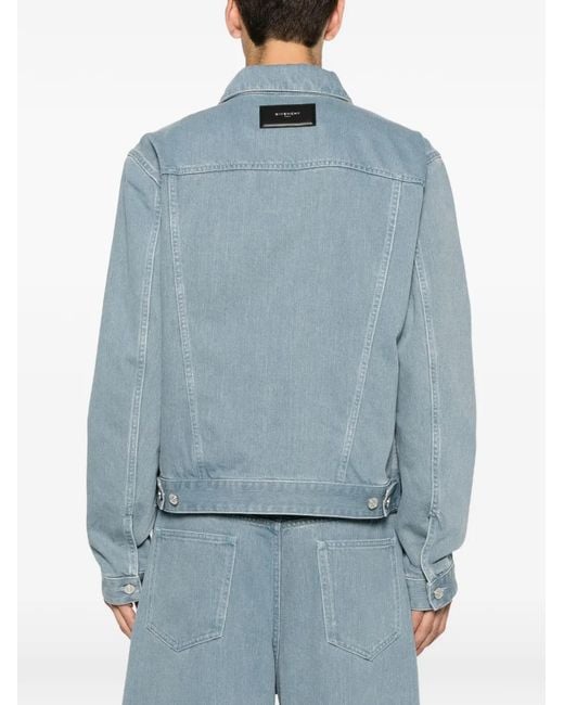 Givenchy Blue Logo-Patch Denim Jacket for men