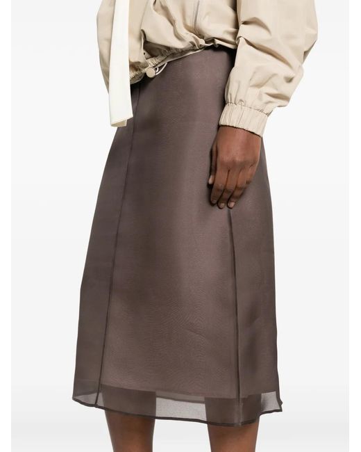 Agnona Brown Sheer Skirt