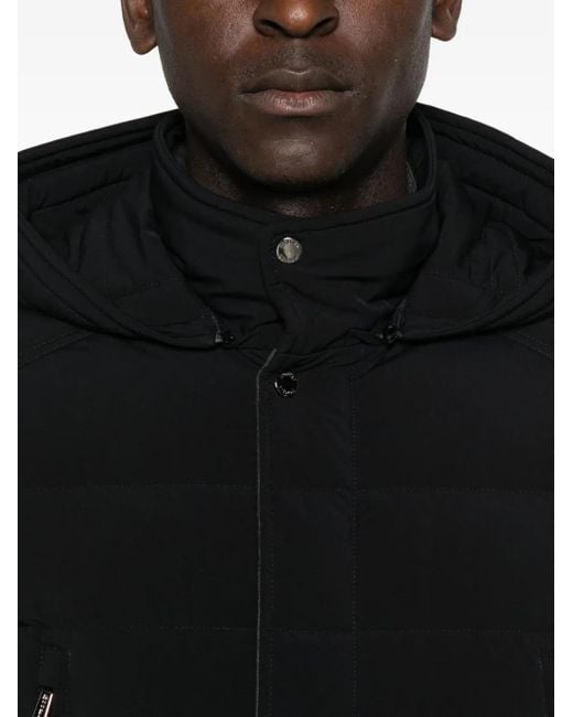 Moorer Black Buttoned Quilted Padded Jacket for men