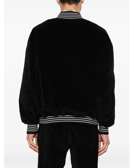Rhude Black Velour Track Quarter Zip-Up For for men