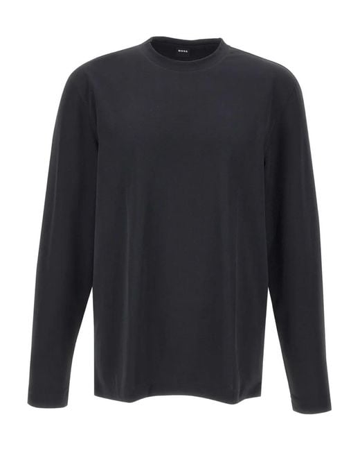 Boss Blue Crew-Neck Long-Sleeve Sweatshirt for men