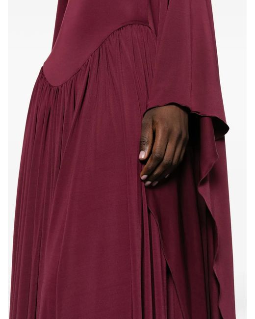 Amen Red Pleated Maxi Dress