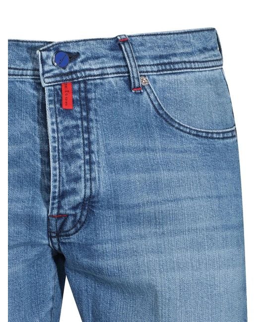 Kiton Blue Washed Jeans for men