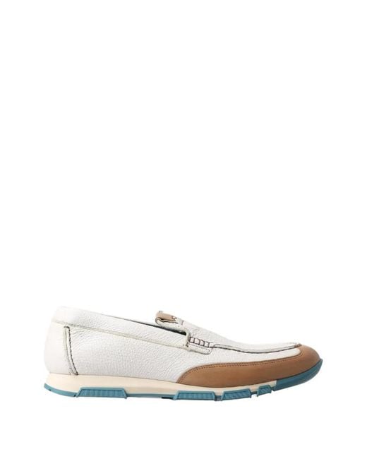 Dolce & Gabbana White Leather Loafers for men