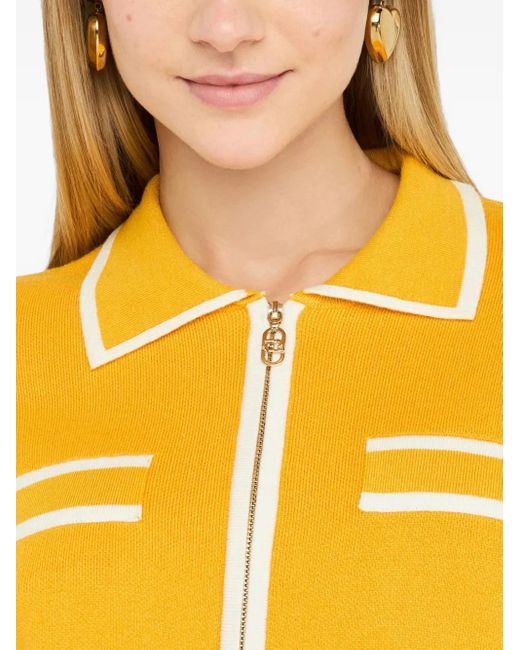 Liu Jo Yellow Zip-Up Cardigan