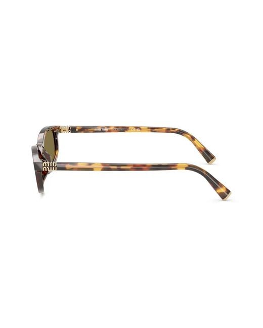 Miu Miu Brown Tortoiseshell-Effect Sunglasses