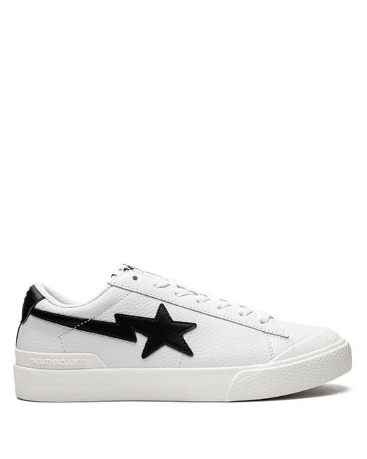 A Bathing Ape Leather Mad Sta Low-top Sneakers in White for Men | Lyst