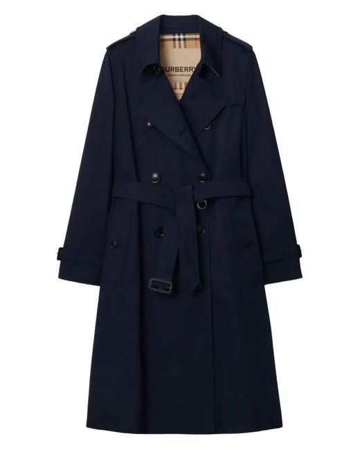 Burberry レディース ブルー ケンジントン ヘリテージ ロングトレンチ