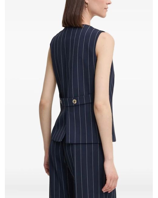 Sandro Ferrone Blue Pinstripe Sleeveless Vest
