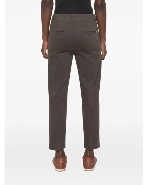 Dondup Gray Nima Button-Fly Cropped Trousers