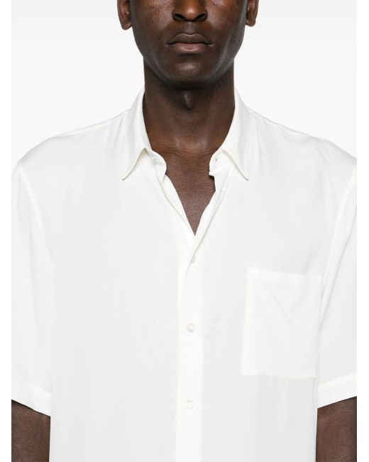 Patrizia Pepe White Classic-collar Twill Shirt for men