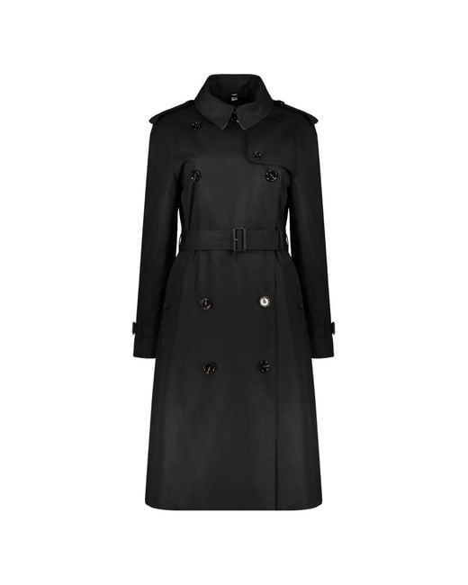 Burberry Black Double-Breasted Belted Trench Coat
