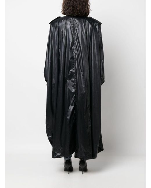 Saint Laurent Black Nylon Cloak Coat