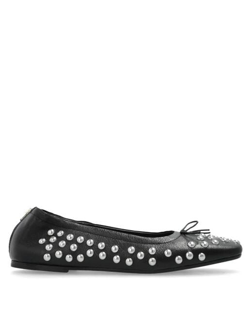 Golden Goose Deluxe Brand Black Amy Stud Zip Ballet Flat Shoes