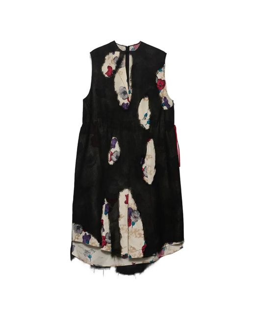 Prada Black Devoré Georgette Dress