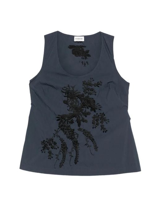 P.A.R.O.S.H. Blue Ninja Embroidered Blouse